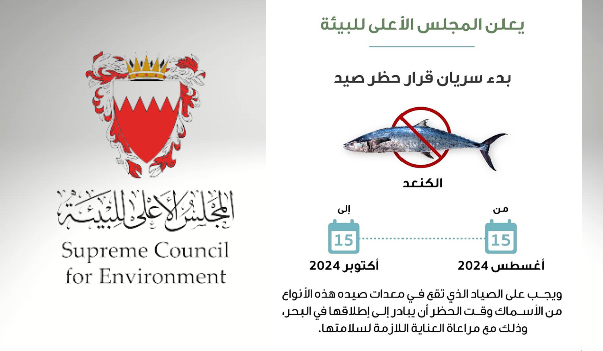 قرار المجلس الأعلى للبيئة البحريني بمنع صيد أسماك الكنعد