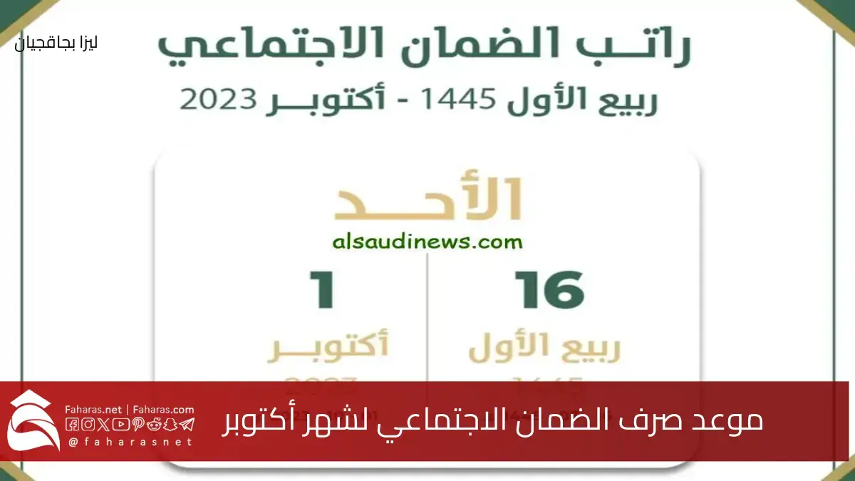 موعد صرف الضمان الاجتماعي لشهر أكتوبر 2024 وخطوات الاستعلام عن الأهلية وحساب قيمة الدعم المتوقع