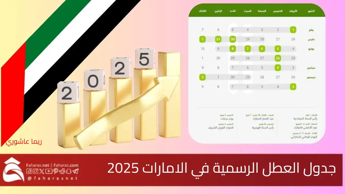 جدول الاجازات الرسمية في الامارات 2025… للقطاعين العام والخاص والمدارس