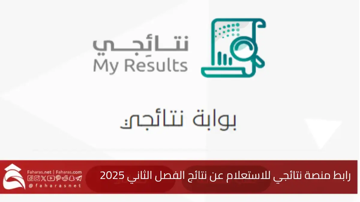 رابط منصة نتائجي للاستعلام عن نتائج الفصل الثاني 2025.. وسيلة سهلة للوصول إلى النتائج 5 رابط منصة نتائجي للاستعلام عن نتائج الفصل الثاني 2025.. وسيلة سهلة للوصول إلى النتائج