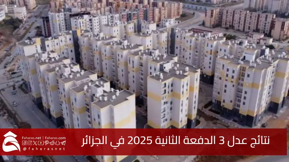 نتائج عدل 3 الدفعة الثانية 2025 في الجزائر.. أسماء المقبولين وخطوات التحقق من القوائم الرسمية 5 نتائج عدل 3 الدفعة الثانية 2025 في الجزائر.. أسماء المقبولين وخطوات التحقق من القوائم الرسمية