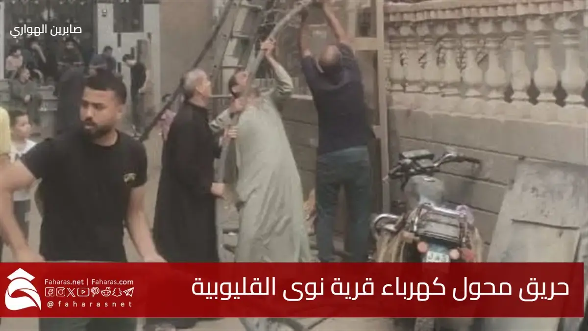 كارثة كهربائية تهز القليوبية.. تفاصيل حريق محول كهرباء قرية نوى وجهود الأهالي للسيطرة عليه 5 كارثة كهربائية تهز القليوبية.. تفاصيل حريق محول كهرباء قرية نوى وجهود الأهالي للسيطرة عليه