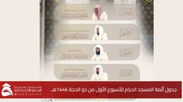 Schedule Imams Grand Mosque