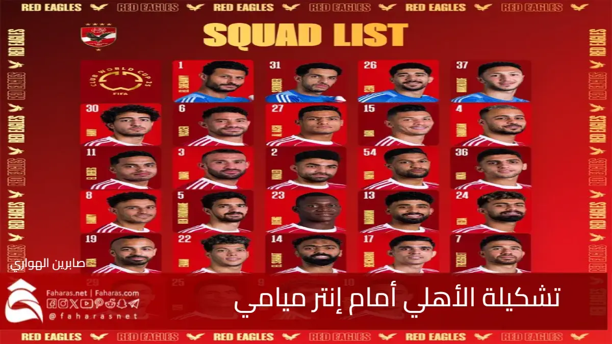 تشكيلة الأهلي أمام إنتر ميامي الأمريكي في كأس العالم للأندية 2025 5 تشكيلة الأهلي أمام إنتر ميامي الأمريكي في كأس العالم للأندية 2025