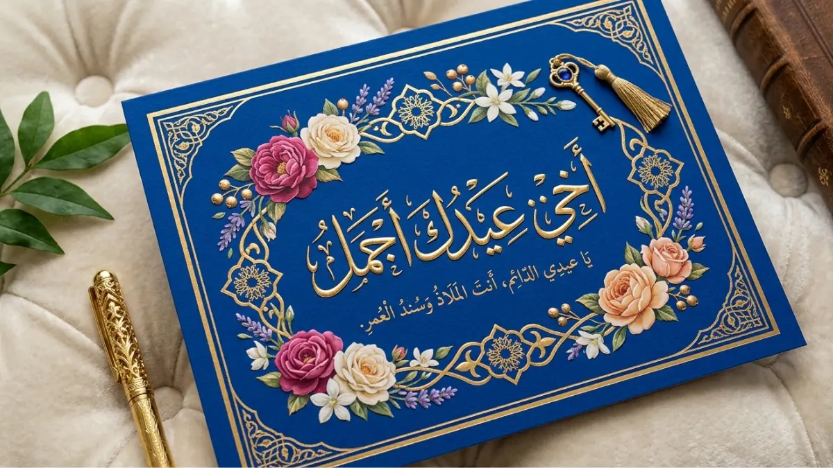 أجمل تهنئة عيد الفطر لأخي 2026.. عضيدي وسند العمر 6 بطاقات معايدة لأخي بعيد الفطر